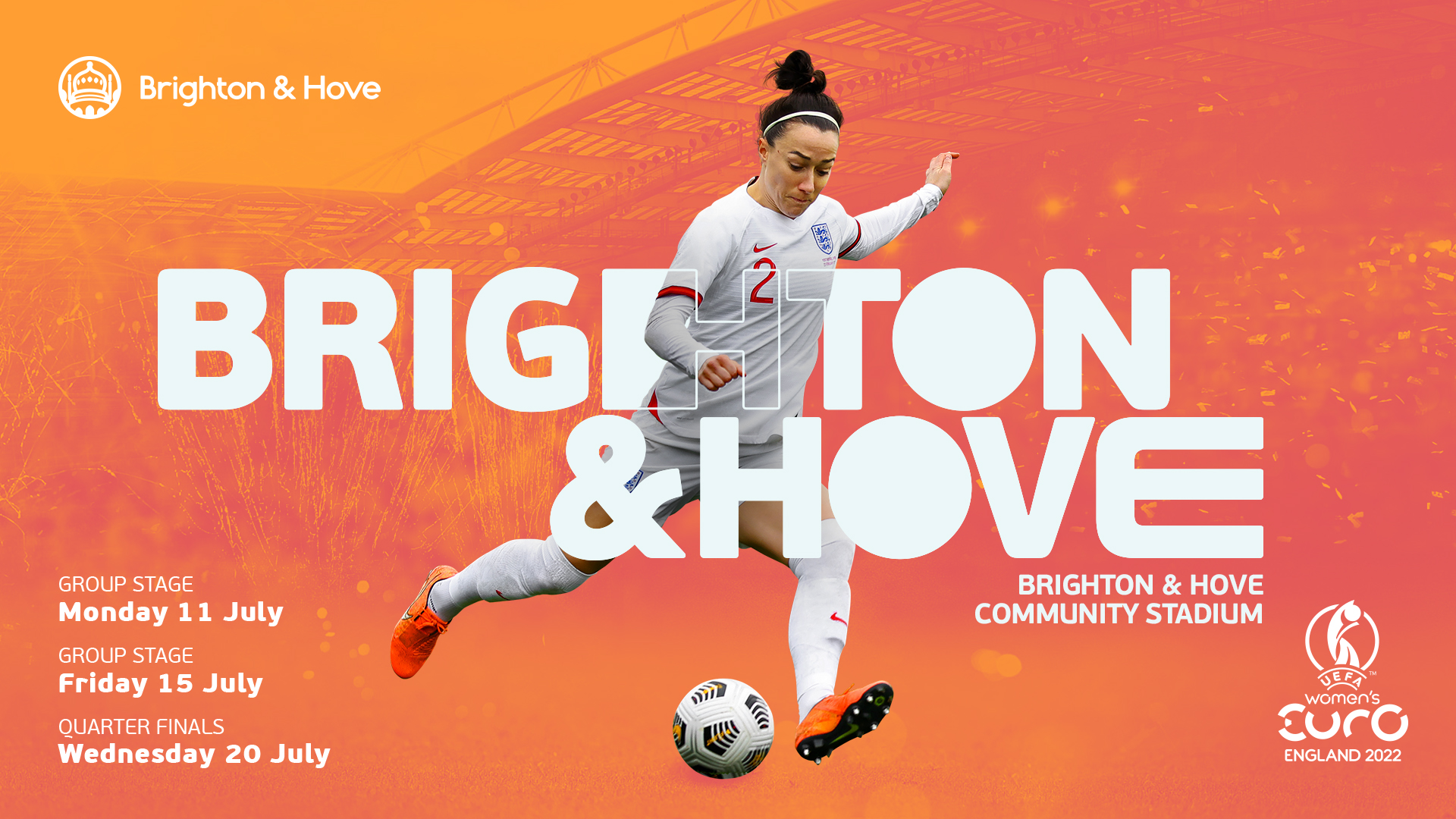 Footballer with the words: Brighton & Hove