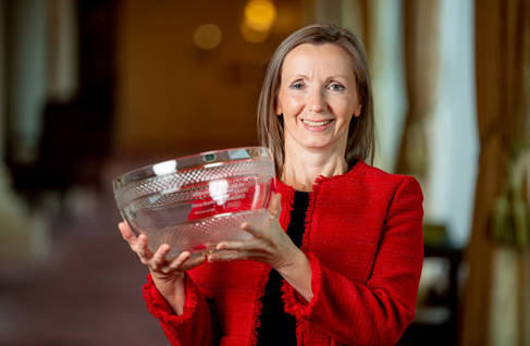 Anna Burns picking up the 2020 International DUBLIN Literary Award - picture by DublinLibrarian