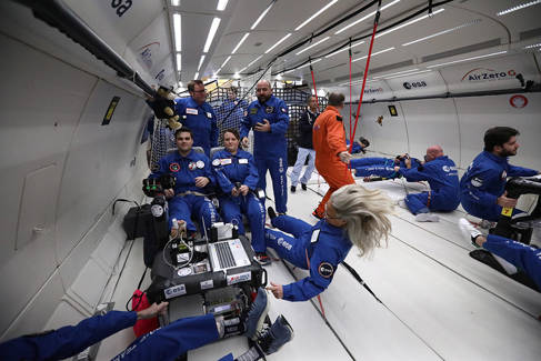Rachel Forss and the GELL-P take flight, photograph copyright Novespace