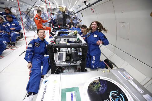 Student Erin Saltmarsh (far right) and the DEPLOY project, photograph copyright Novespace