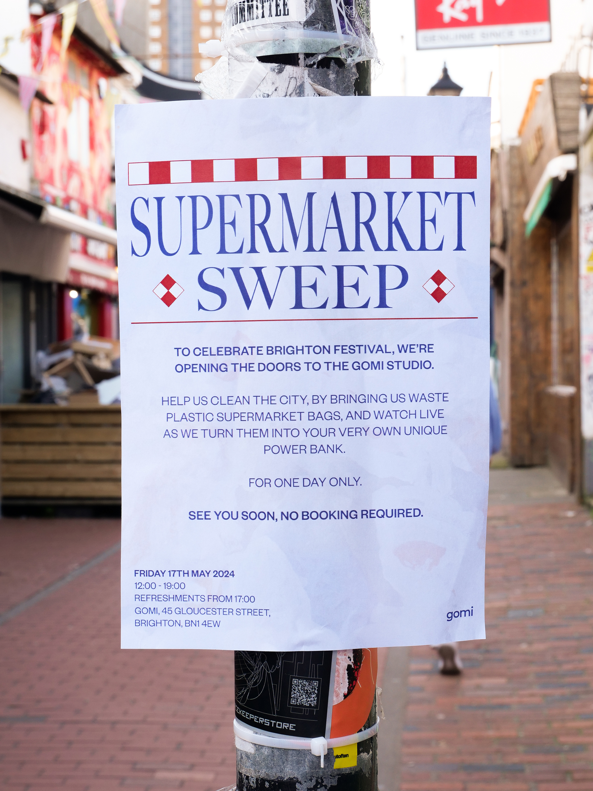 Placard advertising a Supermarket Sweep