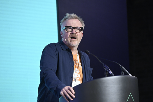 Duncan Baker Brown speaking on stage