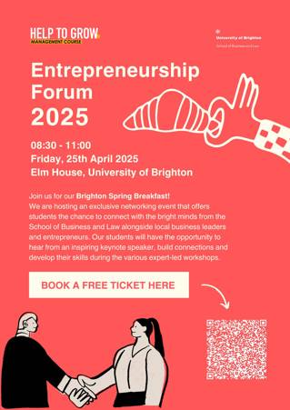Entrepreneurship Forum poster for businesses with QR code