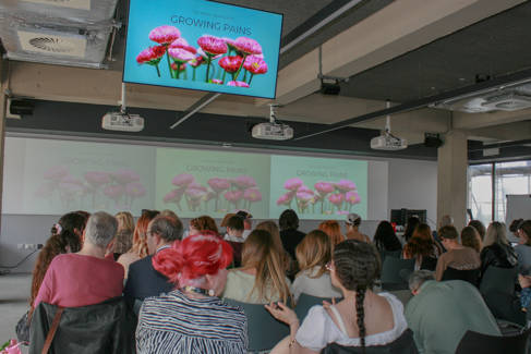 Seated audience at the Creative Writing end of year show