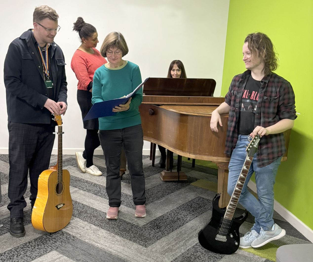 At the piano: Matt Homer, Ruth Muinde, Sarah Pitt, Annamaria Gal and Luke Roberts