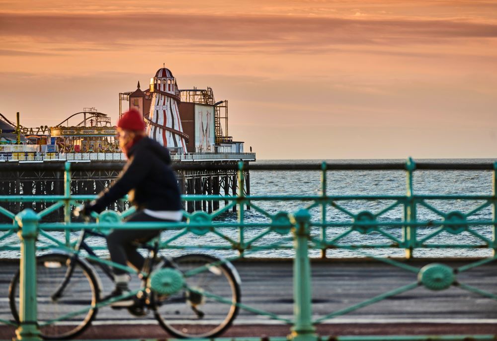 Brighton Pier - bike rider Thumbnail