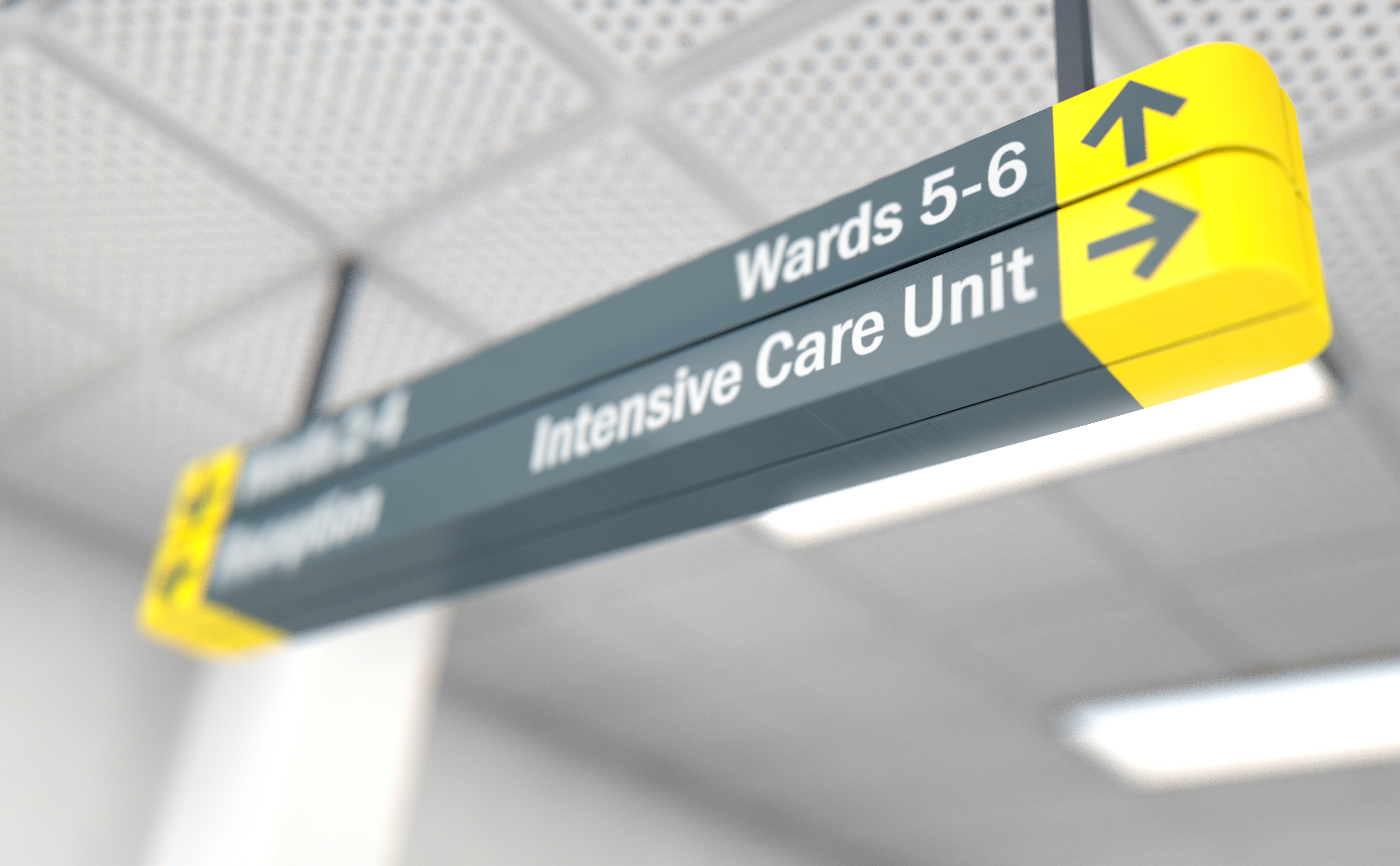 Hospital sign ICU - stock photo