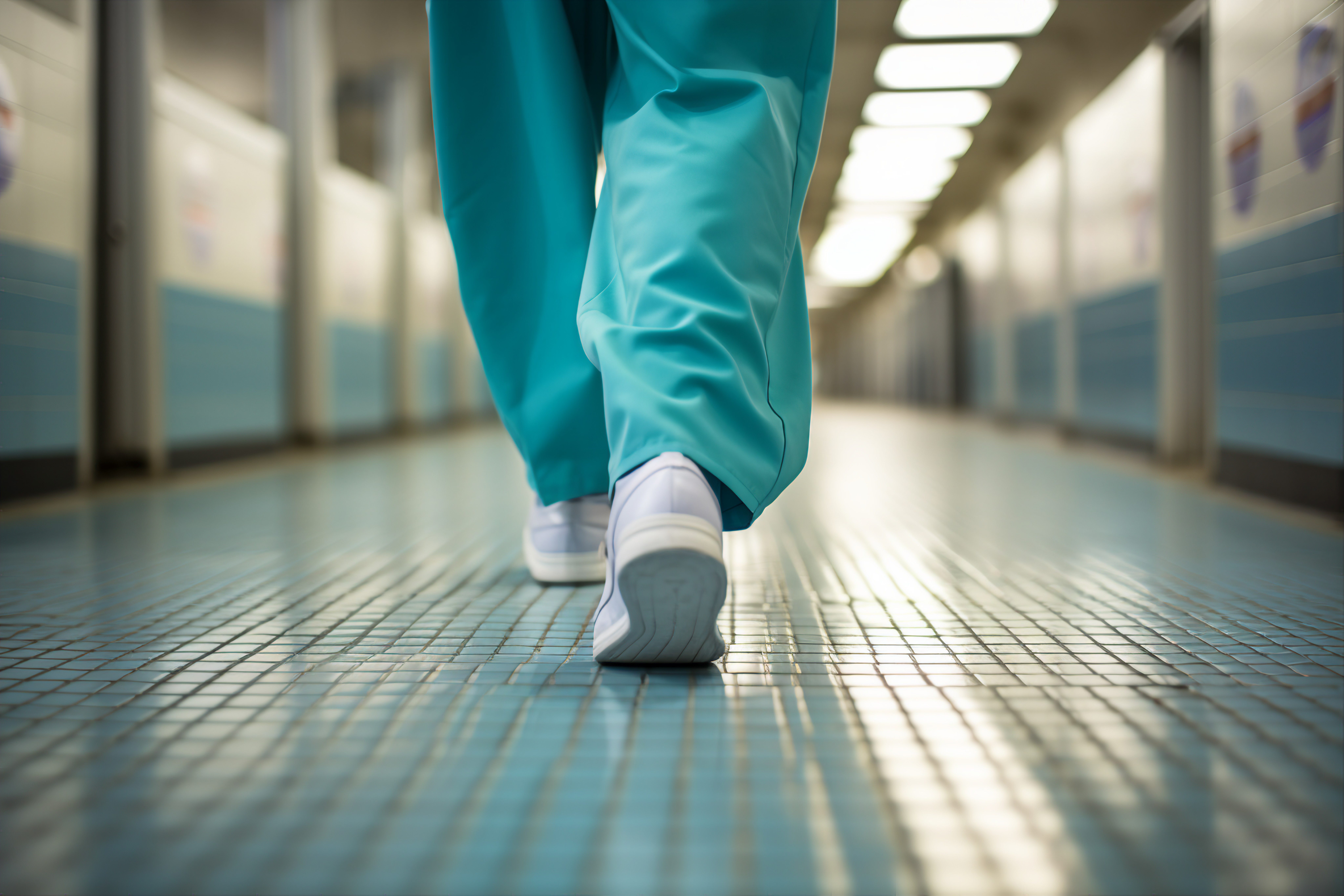 Nurse walking in hospital