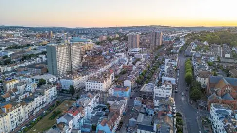 Aeriel view of Brighton Houses