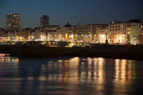 Brighton seafront at night
