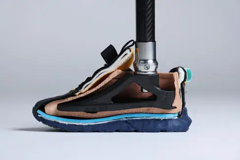 Portrait of 3d printed prosthetic foot