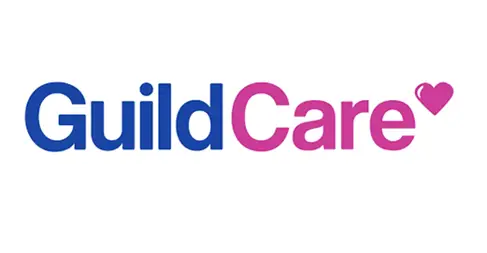 GuildCare logo in blue and pink