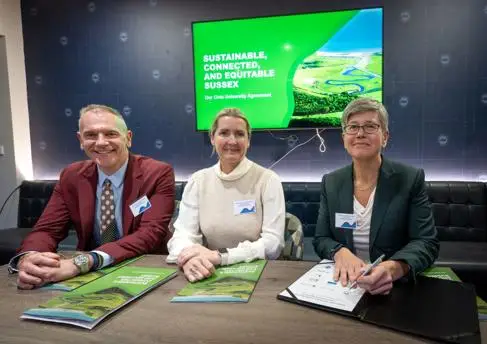 Professor Symeon Dagkas, Professor Donna Whitehead, Professor Sasha Roseneil smile sat round a table