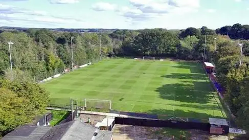 Uckfield football pitch aerial view - it's empty
