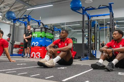 Worthing football team train at the University of Brighton