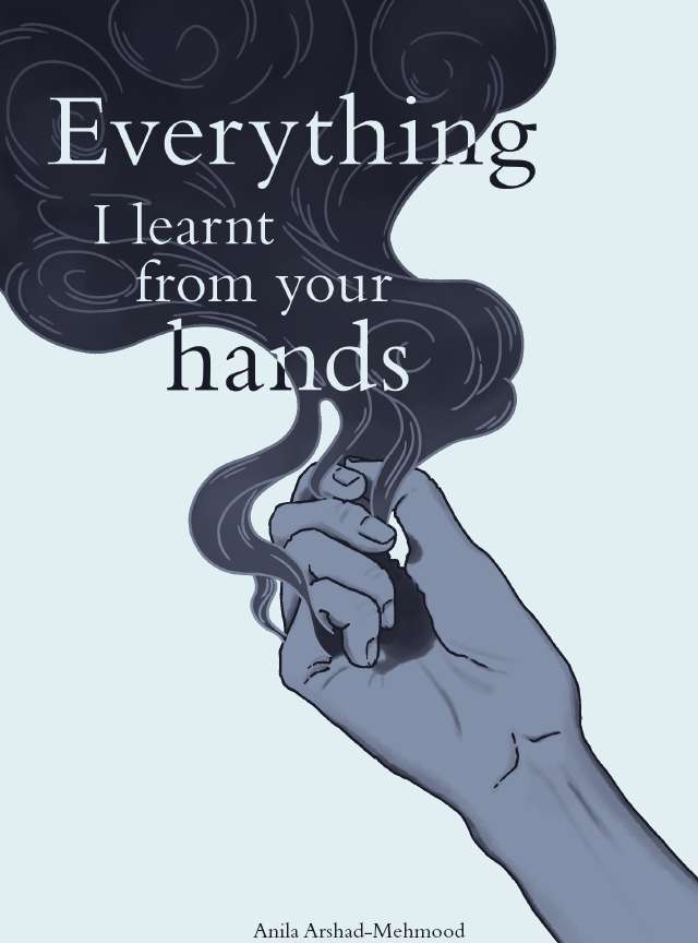 A book cover reading 'Everything I learnt from your hands'