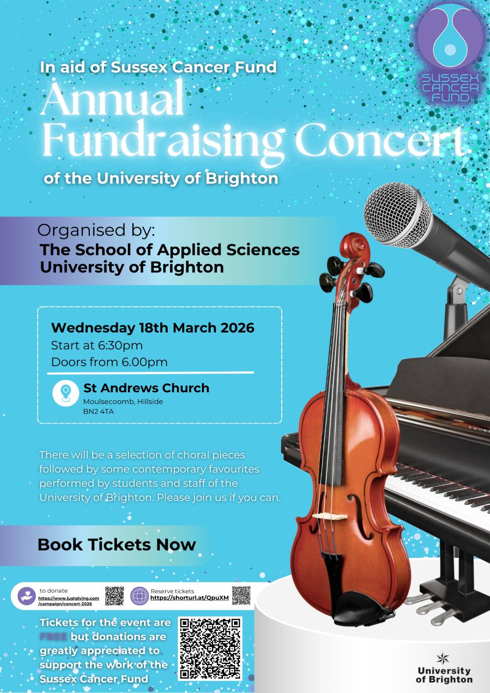 Fundraising concert 2026 for Sussex Cancer Fund poster