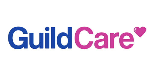 GuildCare logo in blue and pink