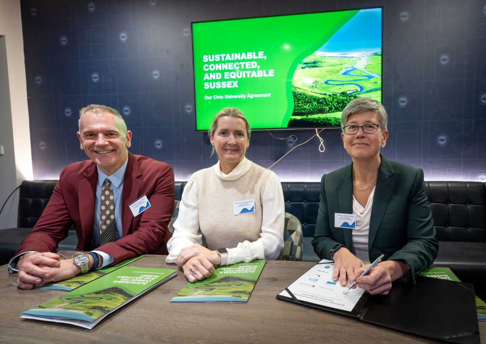 Professor Symeon Dagkas, Professor Donna Whitehead, Professor Sasha Roseneil smile sat round a table