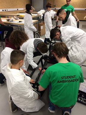 Students building a Formula 24 car