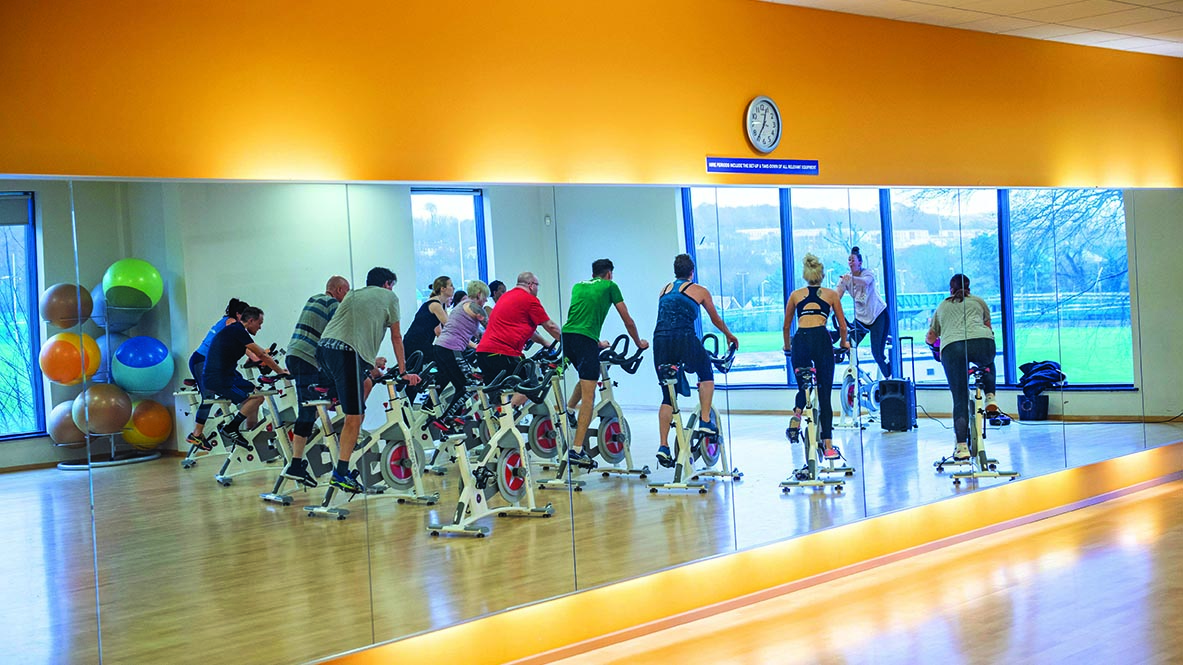 group in a spin class