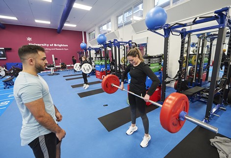 Students weightlifting
