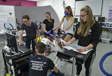 Sport and Exercise Science students in the lab