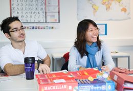 International postgraduates in a classroom