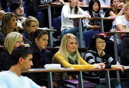 Students in a lecture theatre