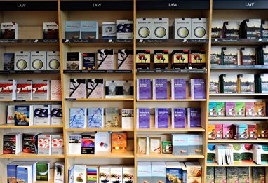 Law books on a book shelf