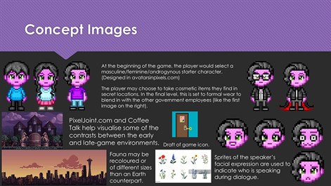 Screen showing games design