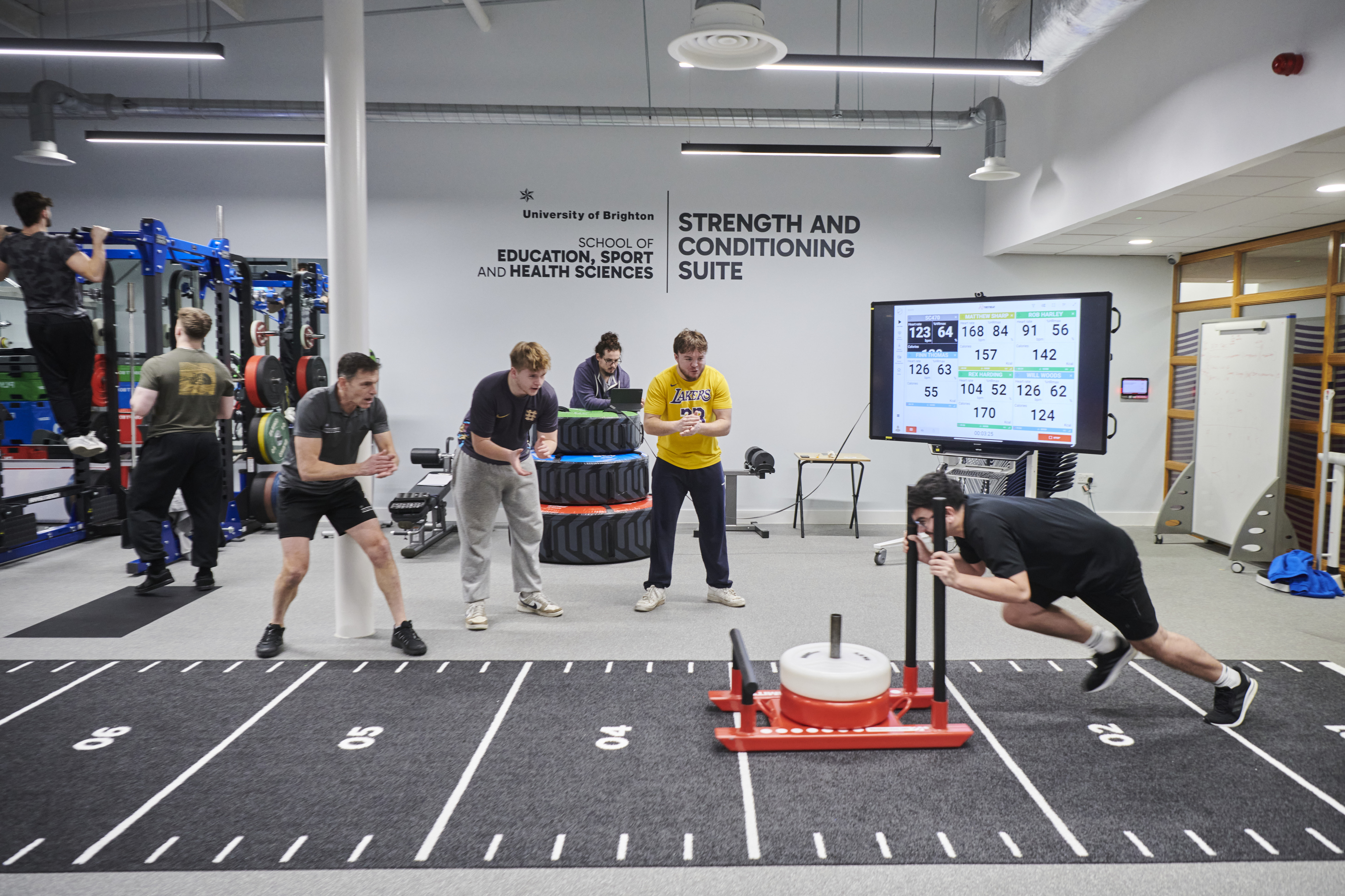 University of Brighton students using the Strength and Condition Suite